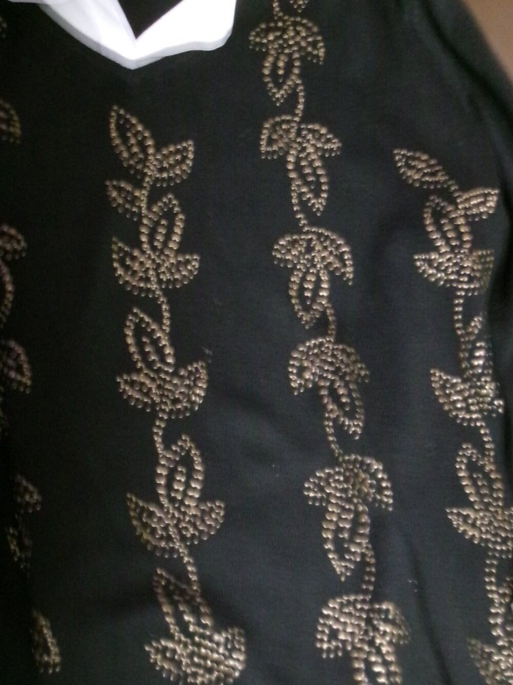NWOT Alfred Dunner Medium Twofer Sweater with Metallic Floral Embellishments - Picture 5 of 7